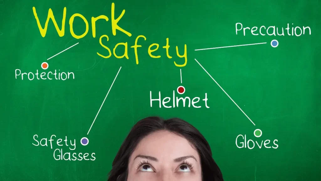 uno schema con lo scritto "work safety"